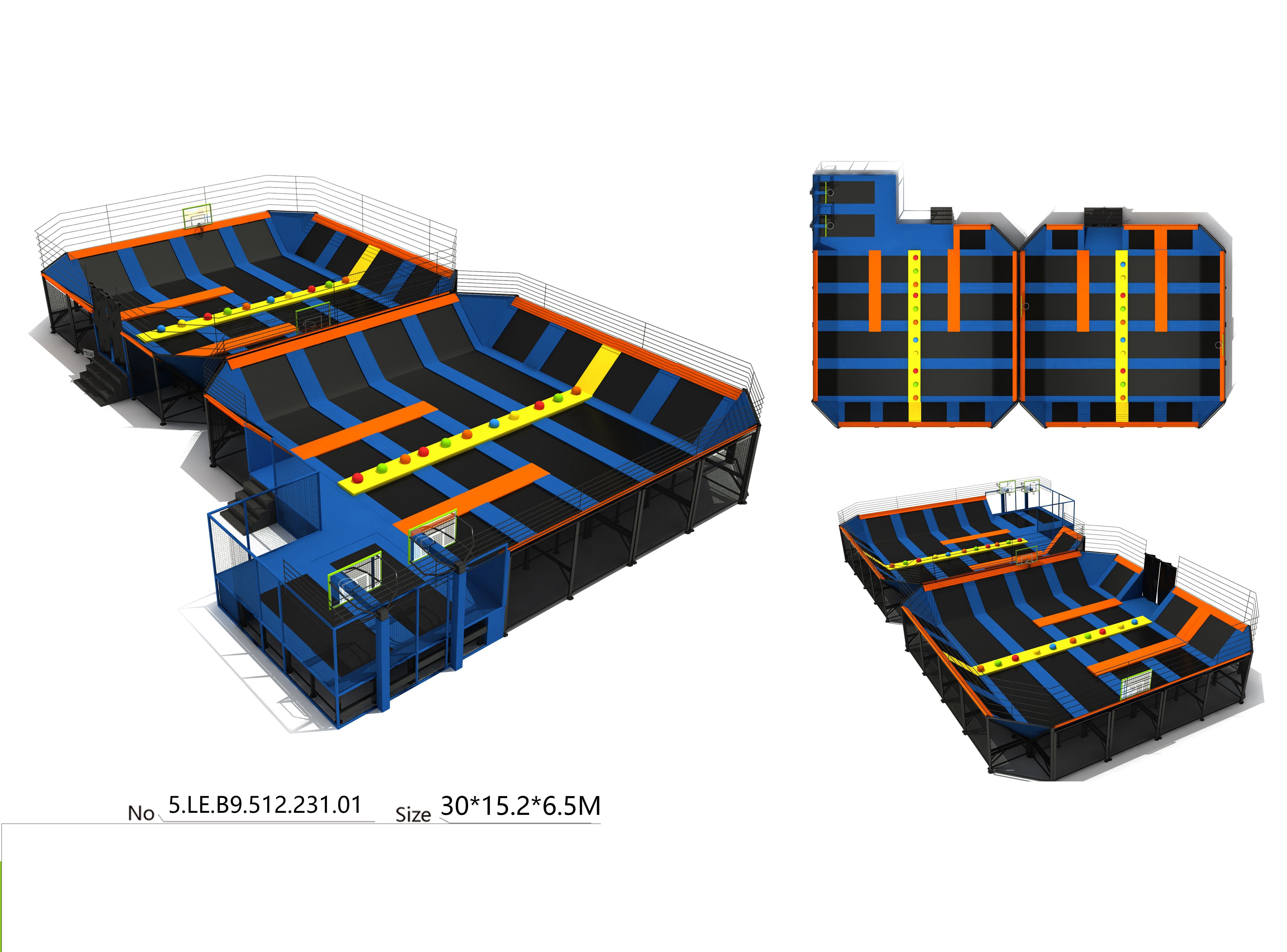 450M2 Durable Cheap Facotry Direct Sell Big Trampoline Park Party Equipment With Exciting Dodge Ball Games