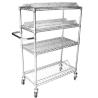 Buy cheap 4 Layers Chrome Wire Basket ESD Shelf Trolley With Handrail from wholesalers