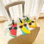 Buy cheap Fruit Luggage Straps Suitcase Tags Set Travel Adjustable Suitcase Belt Silicone Luggage Tags With Name ID Card from wholesalers