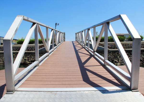 Customizable Floating Dock Marine Aluminum Gangways Ramps With UHMW Rollers And