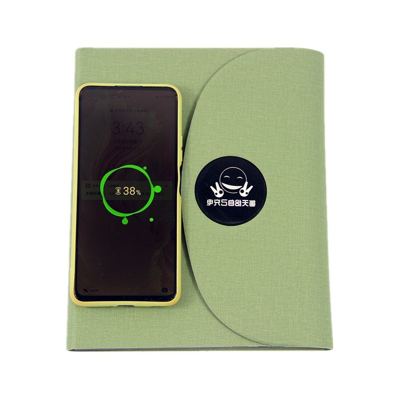 Phone Holder Wireless Charging Notebook PU Leather Organizer