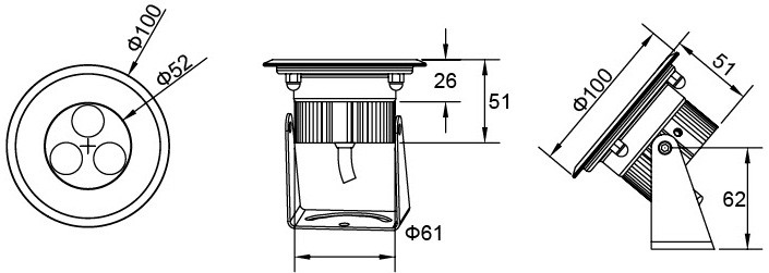 Outdoor LED Underwater Fountain Lights Stainless Steel 304 Scaffolding With Stand