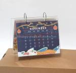 Custom Clear Acrylic Calendar Display Stand Double Sided Picture Frame