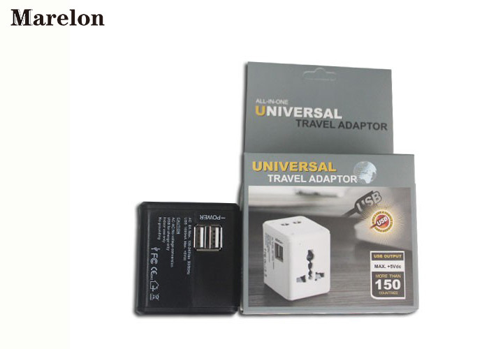 Dual USB Port Travel Power Adapter Fire Retardant ABS Housing Fast Charging