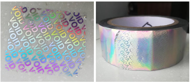 Holographic Security VOID Tape , Partial Transfer Adhesive Security Tamper Tape