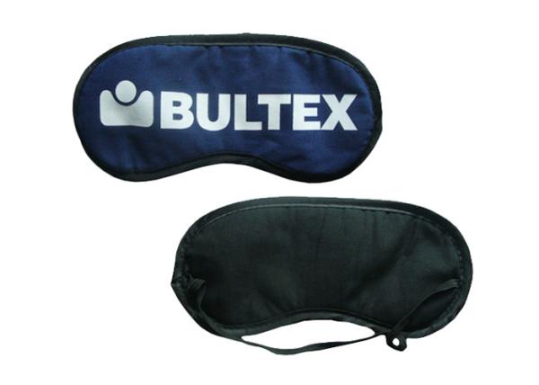 Buy cheap Reusable TC Fabric Sleep Blindfold Eyemask Blue Color With White Print Logo from wholesalers