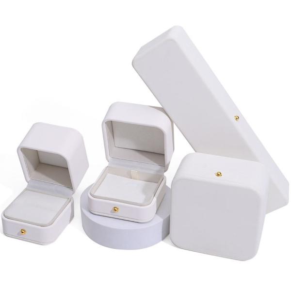 Buy cheap Thick Sponge Silk Necklace Leather Jewelry Box with Custom Logo Rectangle Shape Design from wholesalers