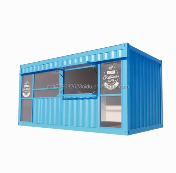 Buy cheap 20ft Movable Prefabricated Coffee Shop Container House Design with Galvanized Steel Square Tubes from wholesalers