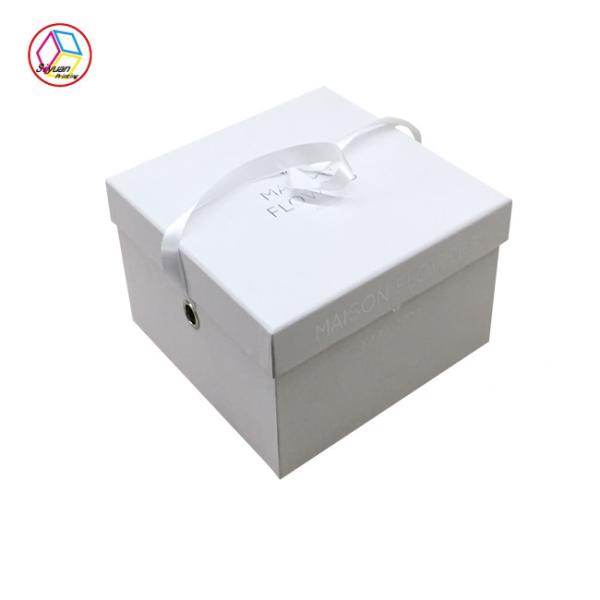 Buy cheap Two Piece Chocolate Cake Gift Box For Holiday Party White Color from wholesalers