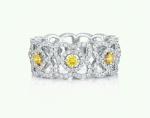 Diamond Ring 18K Yellow Gold Lotus Design Ring with VVS Diamonds J1FK02Z00W