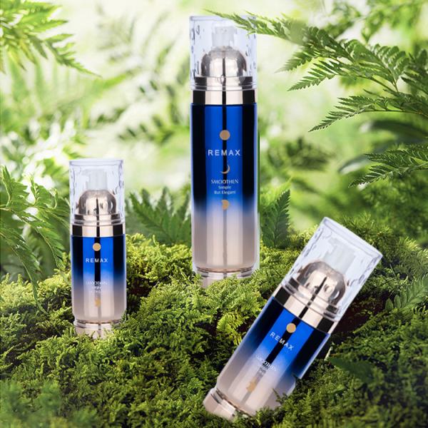 Buy cheap 50ml 100ml Glass Emulsion Bottle Dark Blue Gradual Finish Fine Flash from wholesalers