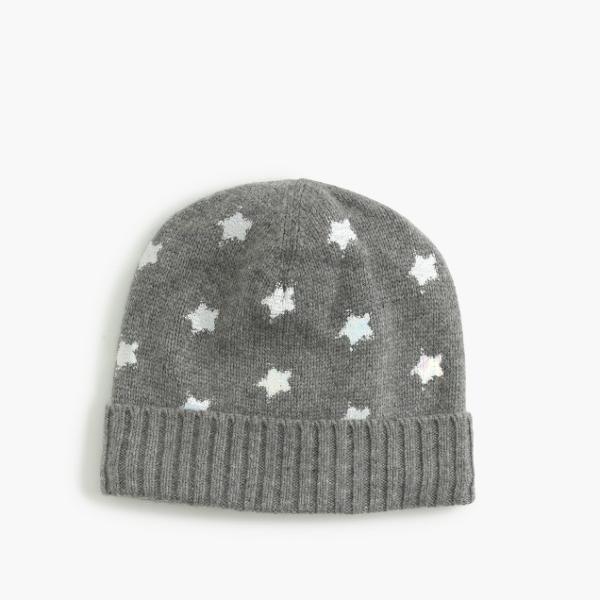 Buy cheap Girls Patriots Beanie Hat Viscose / Nylon / Wool / Cashmere Material With Star Foil Printing from wholesalers
