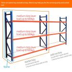 Medium Duty Shelving 800mm 1000mm 1200mm Two Tier Rack for Warehouse Storage