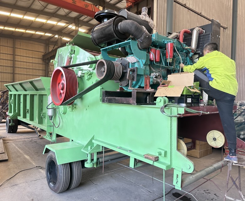 60pcs pallets/hour Wood Pallet Grinder Metal Separator Waste Wood Pallet Grinding Machine