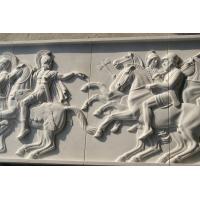 Buy cheap White marble relief carved by hand/ War horse stone relief product