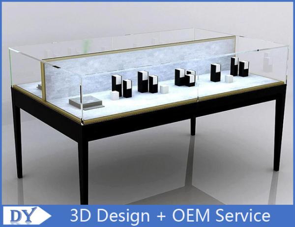 Buy cheap Custom Black Metal MDF Double Side Jewellery Showcase Display from wholesalers