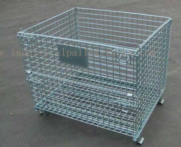 Buy cheap 6mm Thickness Industrial Pallet Racks Steel Wire Mesh Containers Stackable from wholesalers