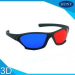 Plastic Anaglyph 3D Glasses Wide Angle Red Blue Lenses Black Frame