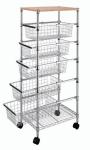 Buy cheap Smooth 5 Adjustable Drawers Wire Utility Cart For Laundry , Kitchen , Office from wholesalers