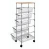 Buy cheap Smooth 5 Adjustable Drawers Wire Utility Cart For Laundry , Kitchen , Office from wholesalers