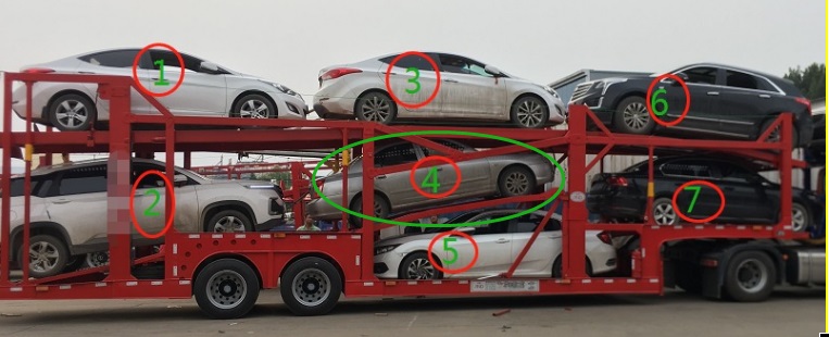 Air Brake Two Deck Pickup Truck Trailer Skeleton Type 6 Car Carrier Transport Trailer