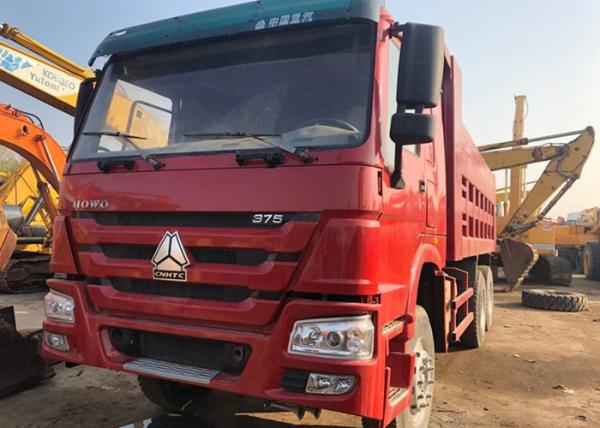 Buy cheap 4 - 6L Engine Capacity Used Diesel Dump Trucks Howo 375 6x4 Year 2015 Red Color from wholesalers