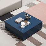 Fancy Blue Rectangle SS Coffee Table Stone Top For Outdoor