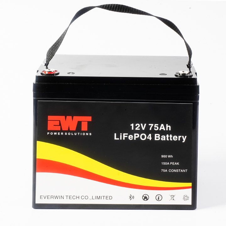 Charged 12V Lithium Iron Phosphate Battery LFR 75AH Electric Motorcycle Battery Pack