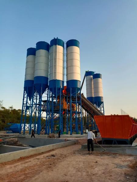 Buy cheap Large Capacity Fully Automatic Stationary Hzs90 Concrete Batching Plant With Cement Silo 50 Ton-200 Ton from wholesalers