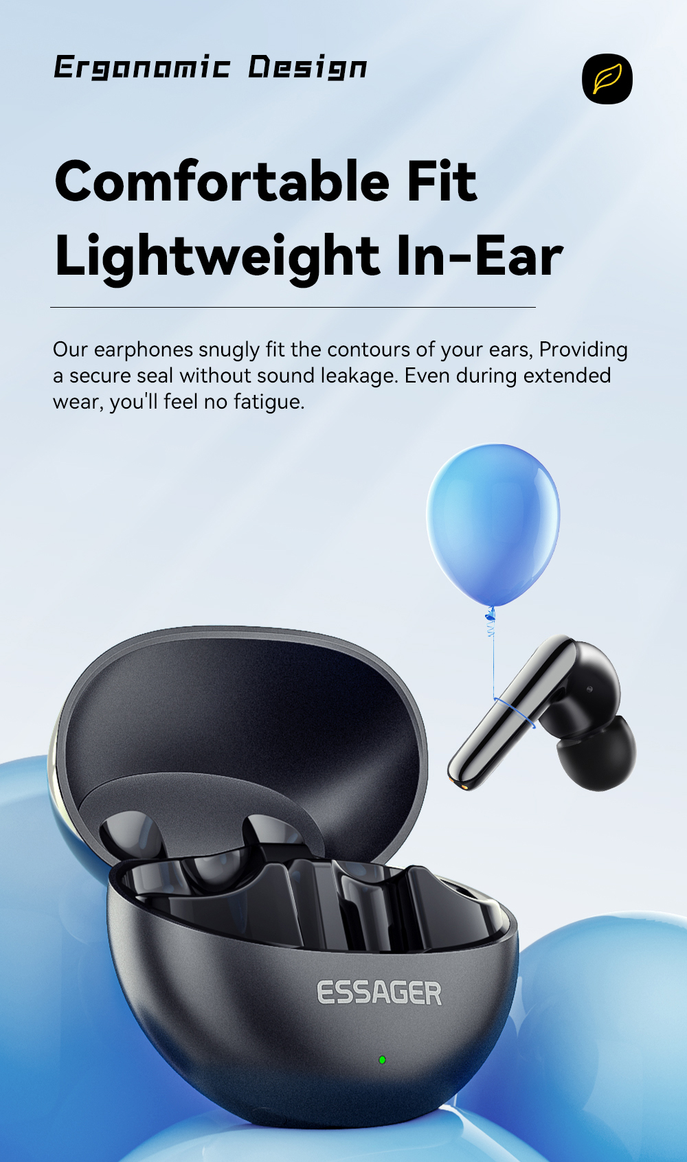 ESSAGER ES-06 Series TWS Wireless Earphones Noise Cancelling Earbuds Waterproof