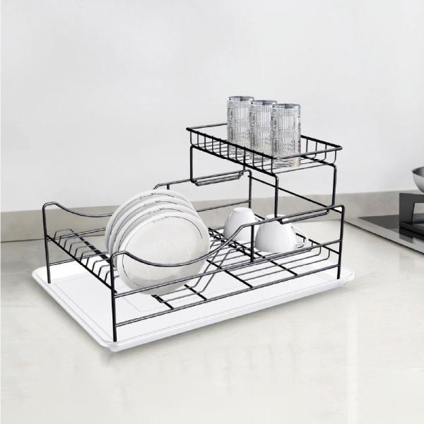 Buy cheap 2 Tiers Household Metal Kitchen Dish Drying Rack Iron Dish Drainer Rack Organizer from wholesalers