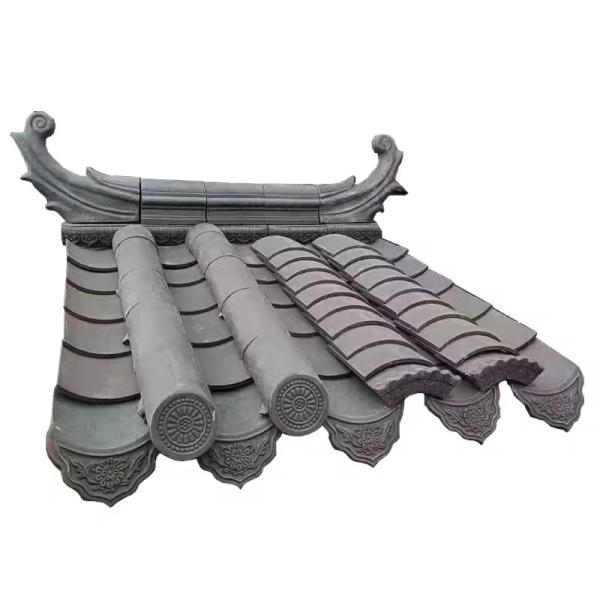 Buy cheap Antique Unglazed Chinese Clay Roof Tiles Ornaments With Flower Pattern from wholesalers