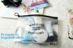 swimwear packaging bags, slider zipper pvc pouch glitter clear plastic vinly k
