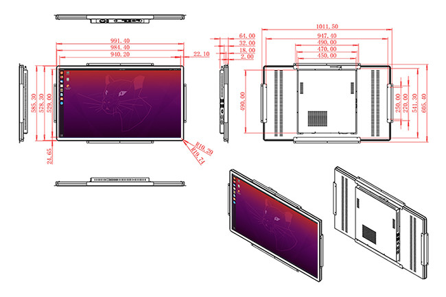 10.1-Inch Linux Industrial Display Terminal for Process Monitoring, Factory Equipment, Smart Logistics, and Medical Systems