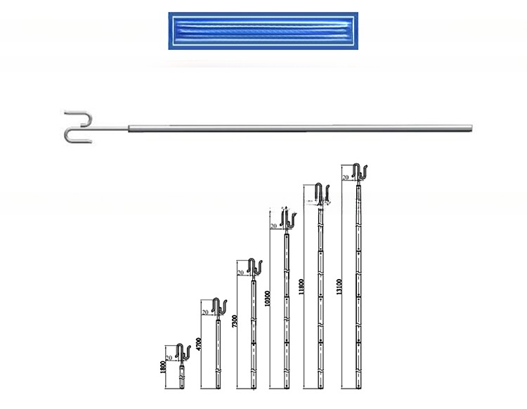 Container Lashing Equipment Operating Rod Aluminum Twist Lock Telescopic Tube Sample Provided with Lashing Bar
