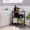Buy cheap Wood And Stainless Steel Moveable Rolling Small Microwave Cart Trolley For Utility Storage from wholesalers
