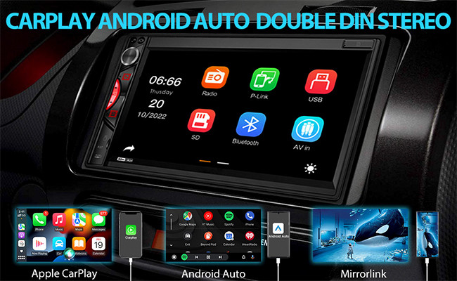 Double Din MP5 Car Stereo Subwoofer Android Auto Mirror Link Car Stereo RDS FM AM