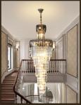 Luxury crystal chandelier for staircase spiral design modern crystal lamp(WH-NC
