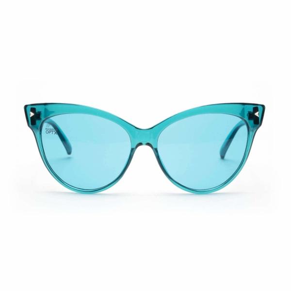 Buy cheap Cateye PC Frame Aqua Lens Blue Light Therapy Glasses For Relax from wholesalers