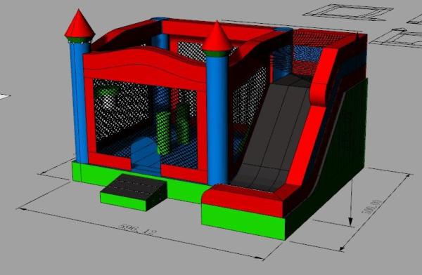 Buy cheap Custom Red Inflatable Jumping Castle Durable 0.55mm PVC Material from wholesalers