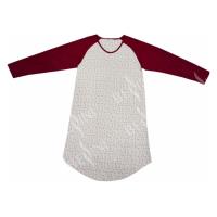 Buy cheap Ladies Cotton Jersey Red/Floral Printed Raglan Long Sleeve V Neck Nightdress product