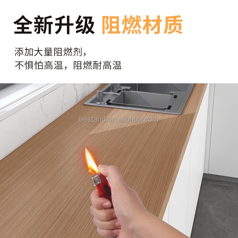 122cm Width Dark Wood Grain Wallpaper 50m Vinyl Wallpaper Wood Grain Heat Resistant