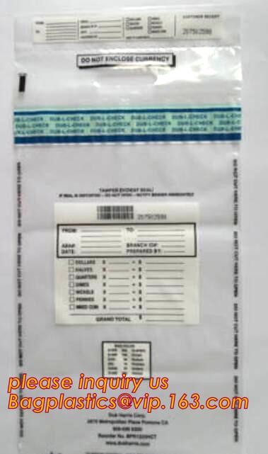 Tamper Proof Deposit Bags bank cash bag security safety deposit bag, Deposit security tamper evident bank cash bag, pac