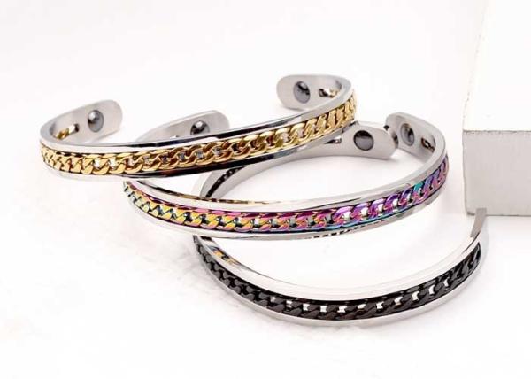 Inspirational titanium steel bracelet magnet health care color chain Seiko C