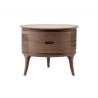 Buy cheap Small Modern Bedside Tables Dark Wood Round Nightstand Mute Slide Rail from wholesalers