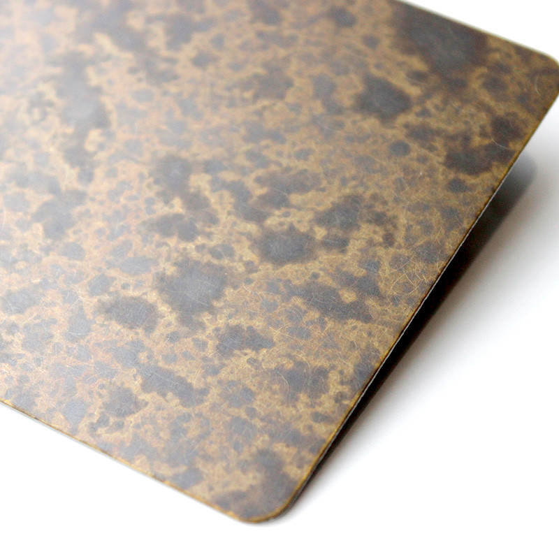 High-End Customization 304 Antique Brass Spotted Stainless Steel Sheet for Artistic Architectural Wall Decor
