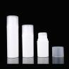 Buy cheap White Plastic Airless Bottles Cosmetic Packaging With Frosted Lid PP Material from wholesalers