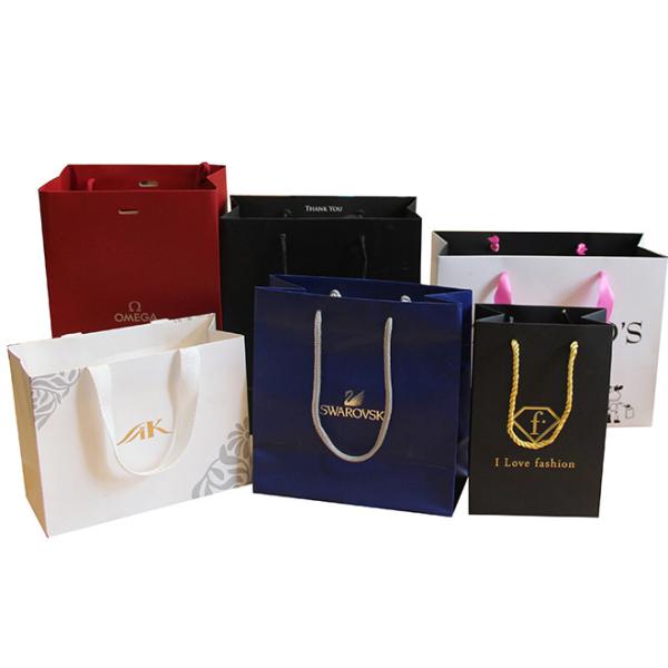 Buy cheap 4C Printing Reusable Kraft Paper Shopping Bags With Handles from wholesalers