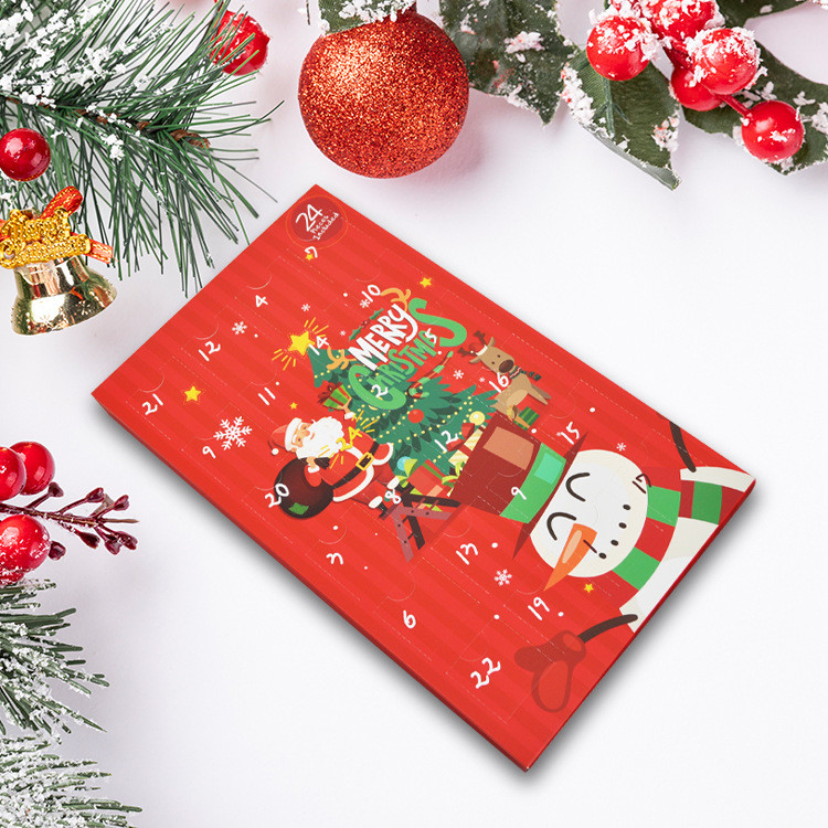 Rectangular Cardboard Packaging Box Christmas Advent Calendar Glossy Lamination