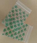 7.5x11.5 Cm Green Weed Mini Plastic Zipper Bags For Rings Earrings Jewelry